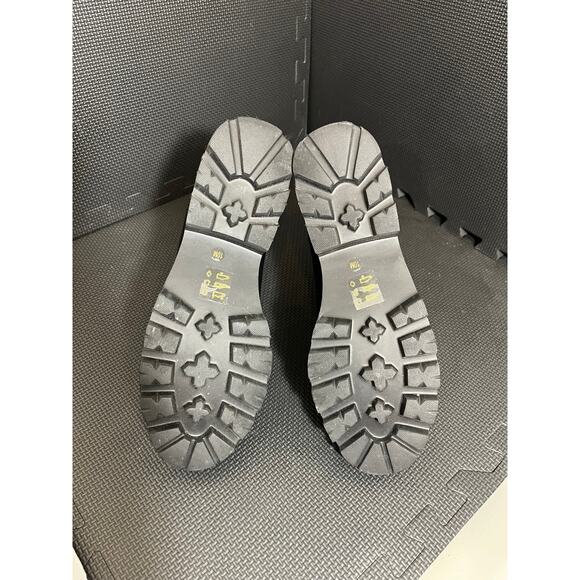 J.CREW LUG-SOLE CHELSEA BOOTS IN‎ LEATHER BLACK CHUNKY GRUNGE MOTO SIZE 10M - Picture 5 of 9